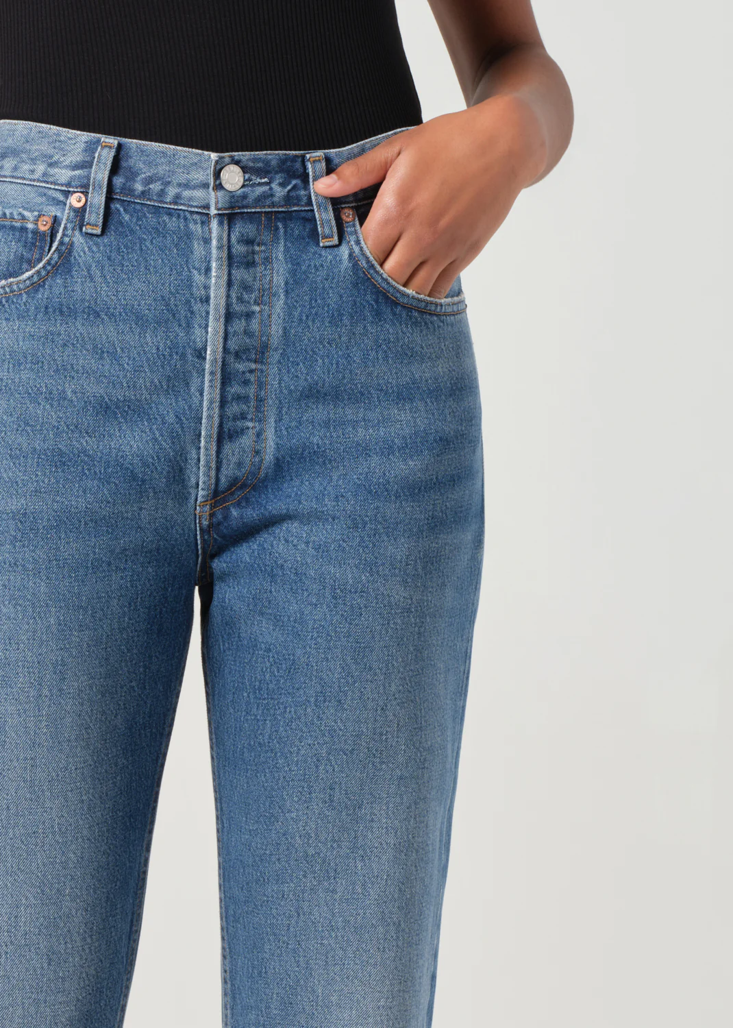 90's Pinch Waist High Rise Straight in Essence - Image 5