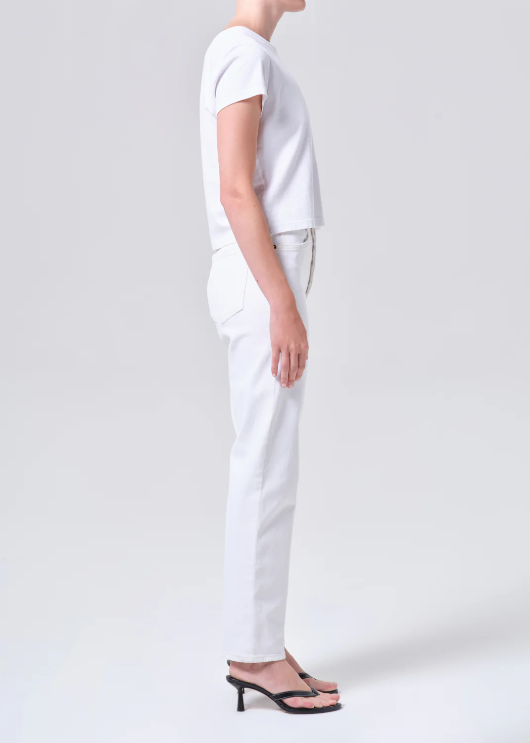 90's Pinch Waist High Rise Straight in Marshmallow - Image 3
