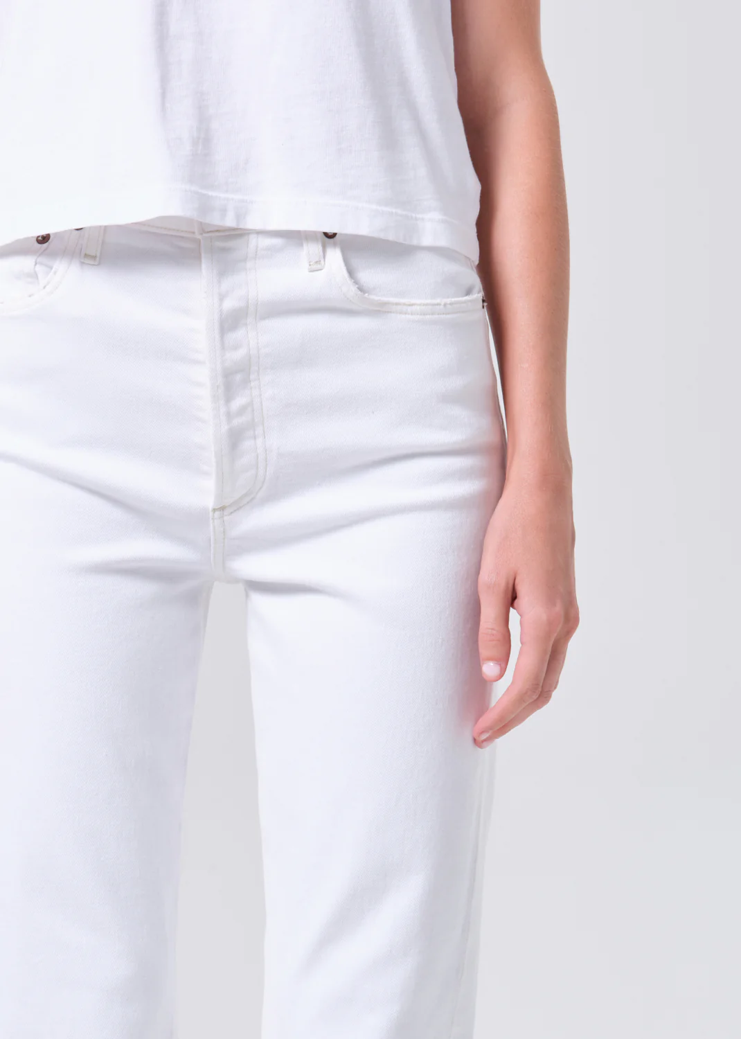 90's Pinch Waist High Rise Straight in Marshmallow - Image 5