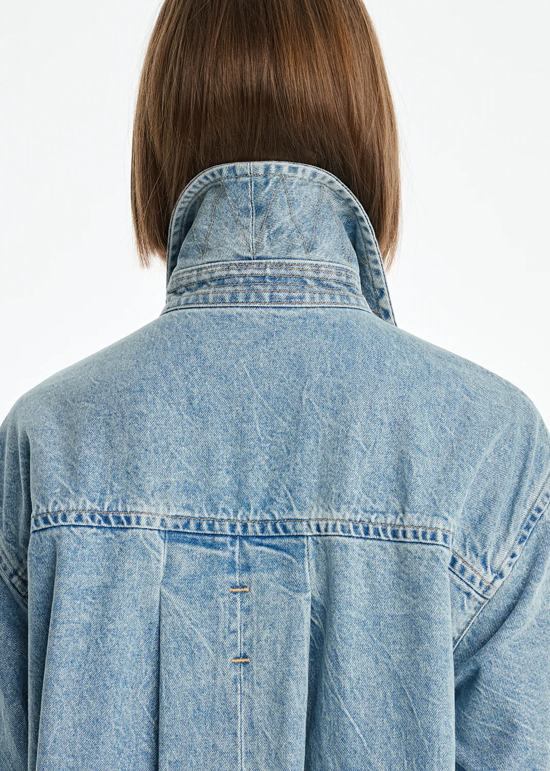 AGOLDE x MARIA MCMANUS A-Line Massive Coat (Weightless) in Crinkle Indigo - Image 6