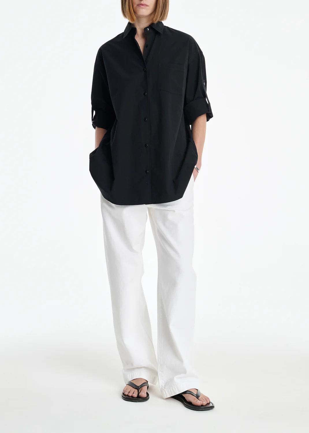 AGOLDE x MARIA MCMANUS A-Line Shirt Poplin in Black
