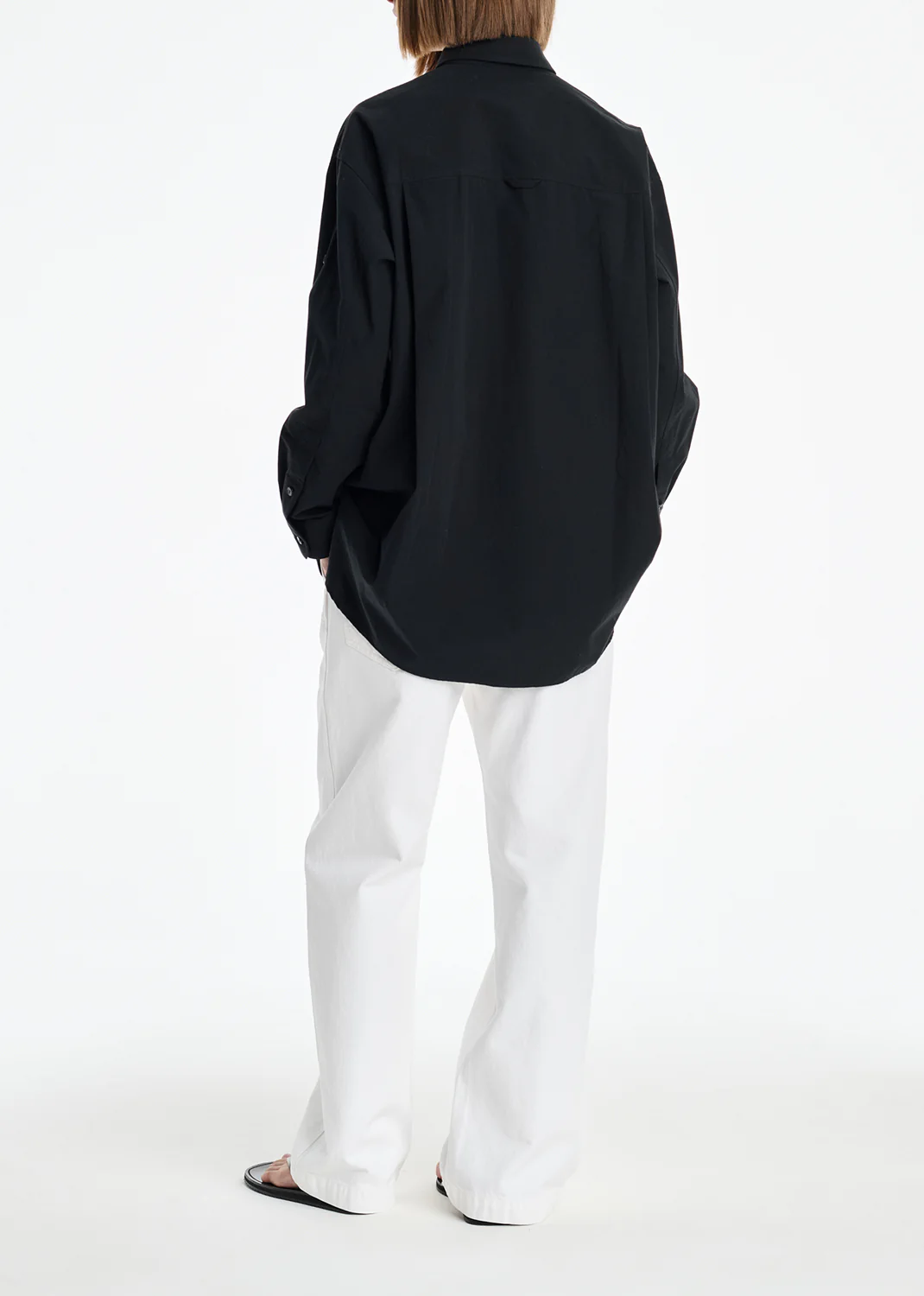 AGOLDE x MARIA MCMANUS A-Line Shirt Poplin in Black - Image 2