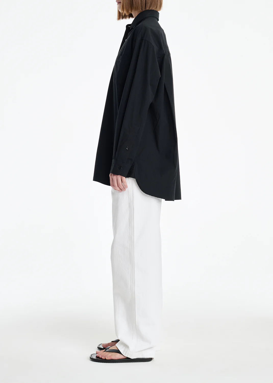 AGOLDE x MARIA MCMANUS A-Line Shirt Poplin in Black - Image 3