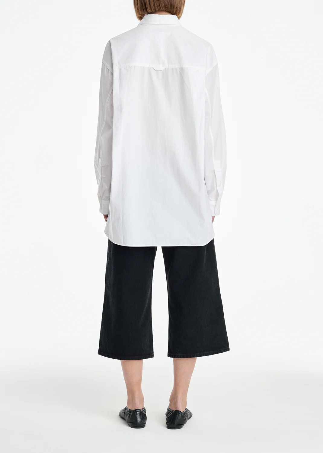 AGOLDE x MARIA MCMANUS A-Line Shirt Poplin in White Cotton - Image 4