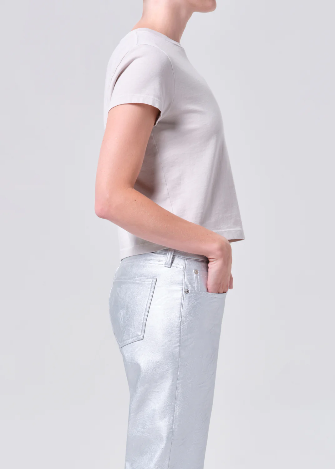 Adine Shrunken Tee in Bone - Image 3