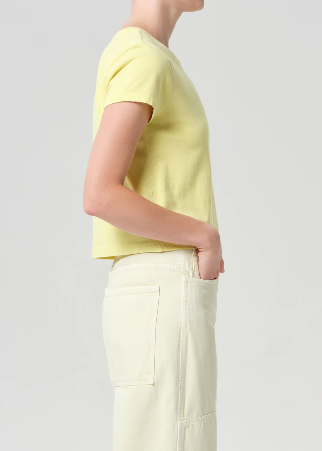 Adine Shrunken Tee in Canary - Image 3