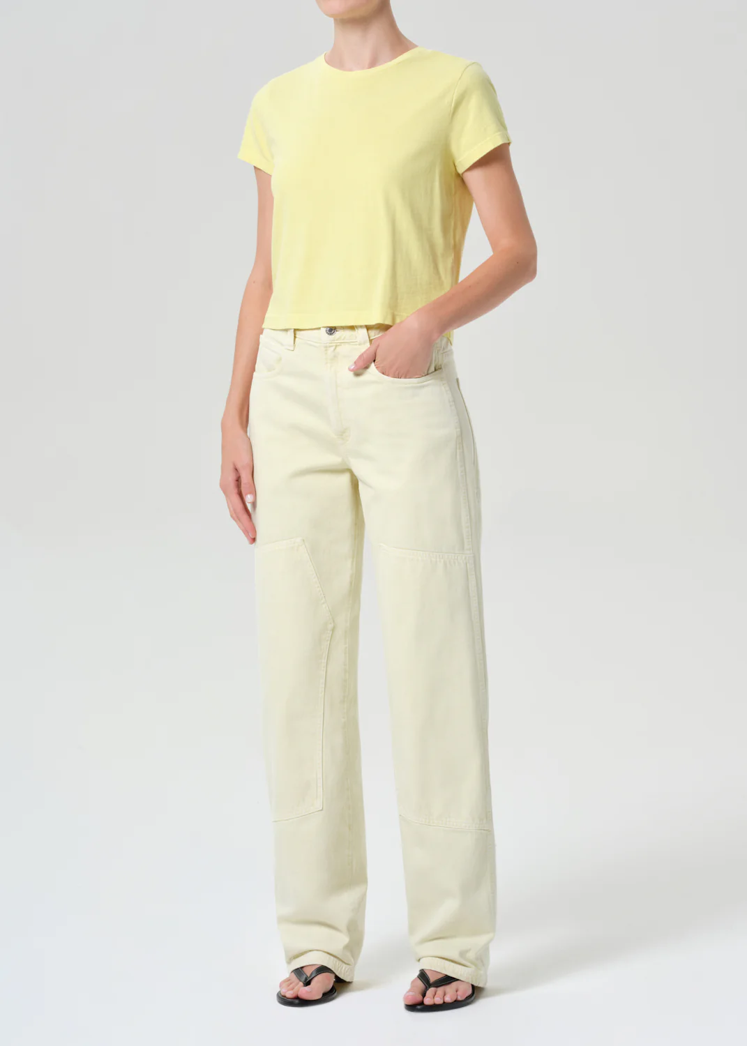 Adine Shrunken Tee in Canary - Image 4