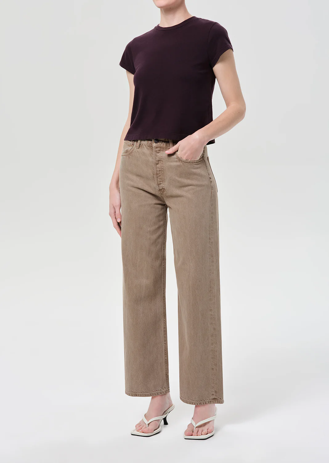 Adine Shrunken Tee in Eggplant - Image 4