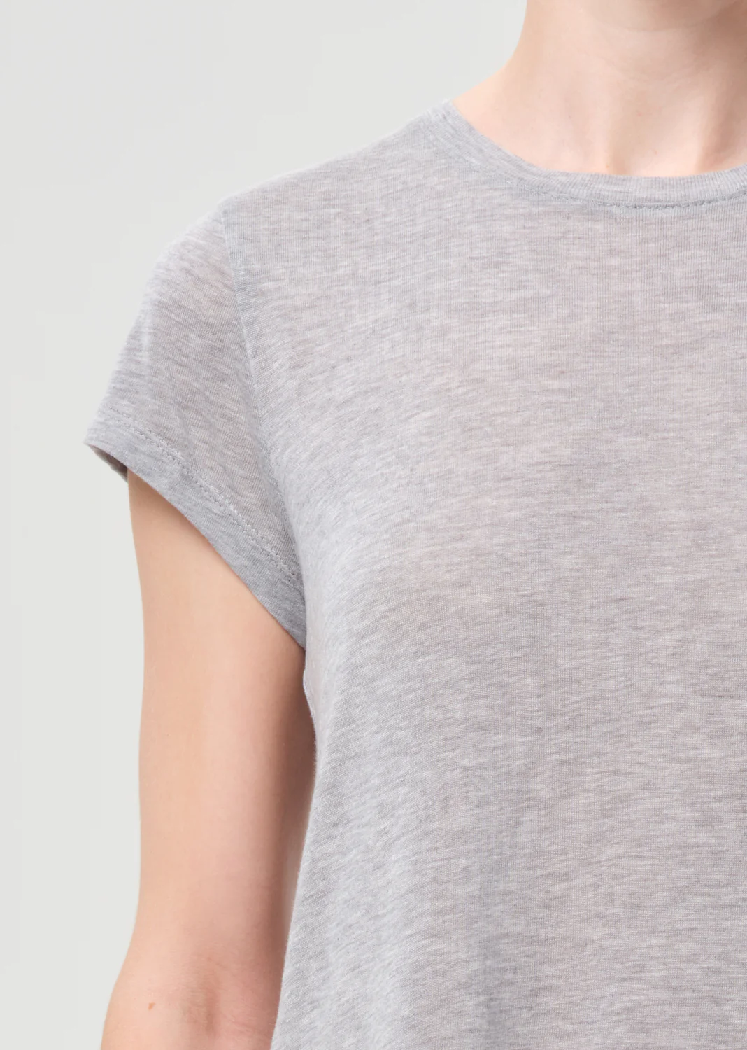 Adine Shrunken Tee in Grey Heather - Image 5