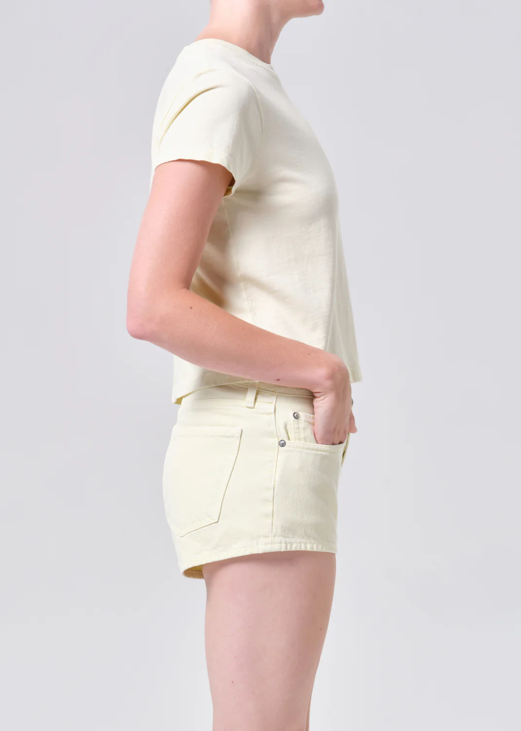 Adine Shrunken Tee in Lemon Drop - Image 3