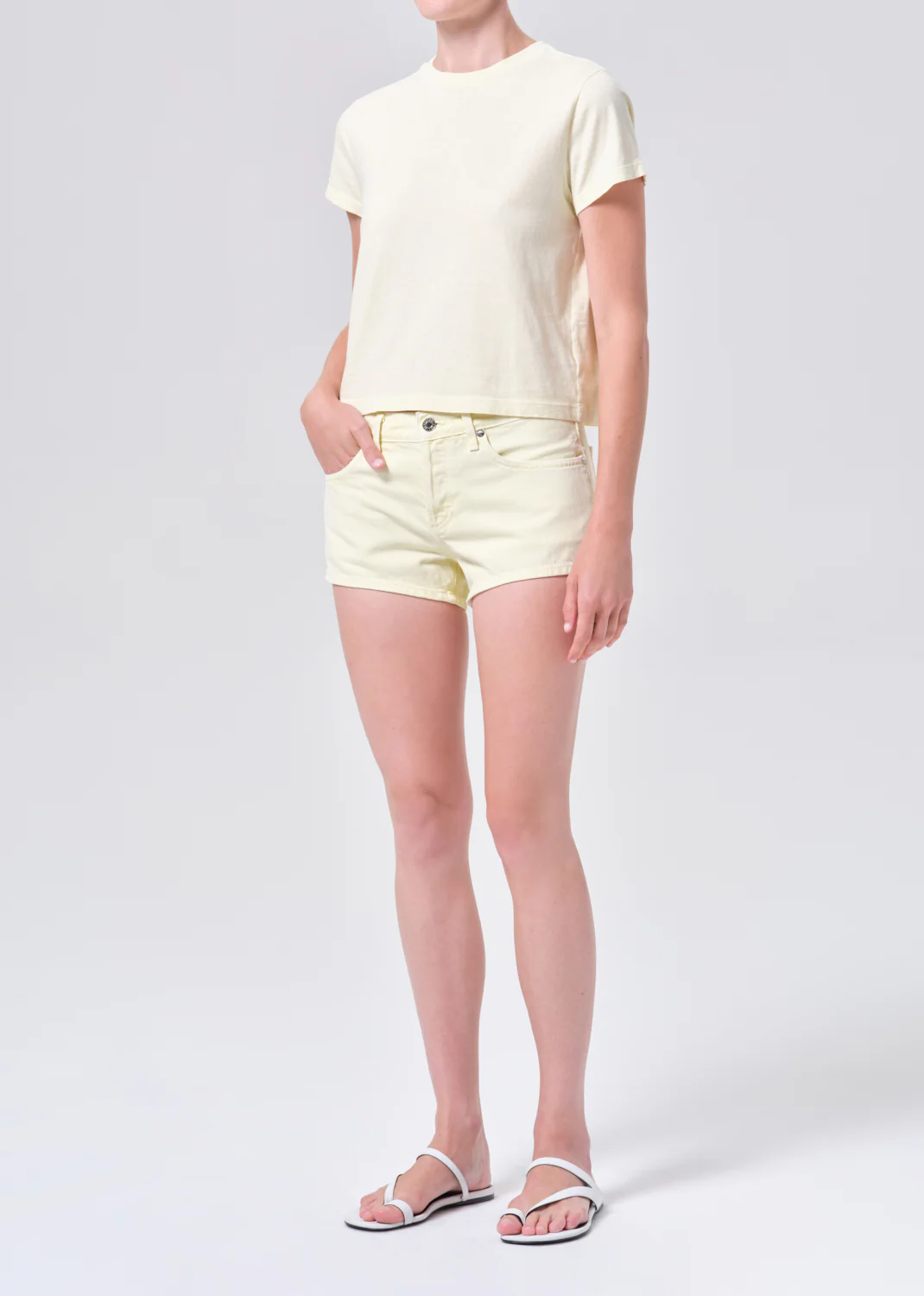 Adine Shrunken Tee in Lemon Drop - Image 4