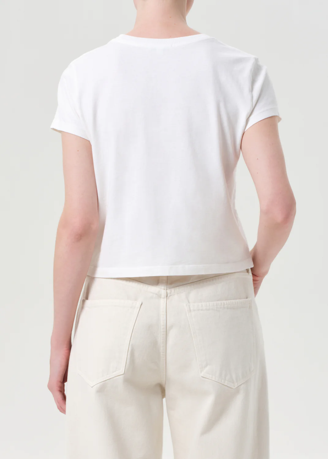 Adine Shrunken Tee in White Ash - Image 3