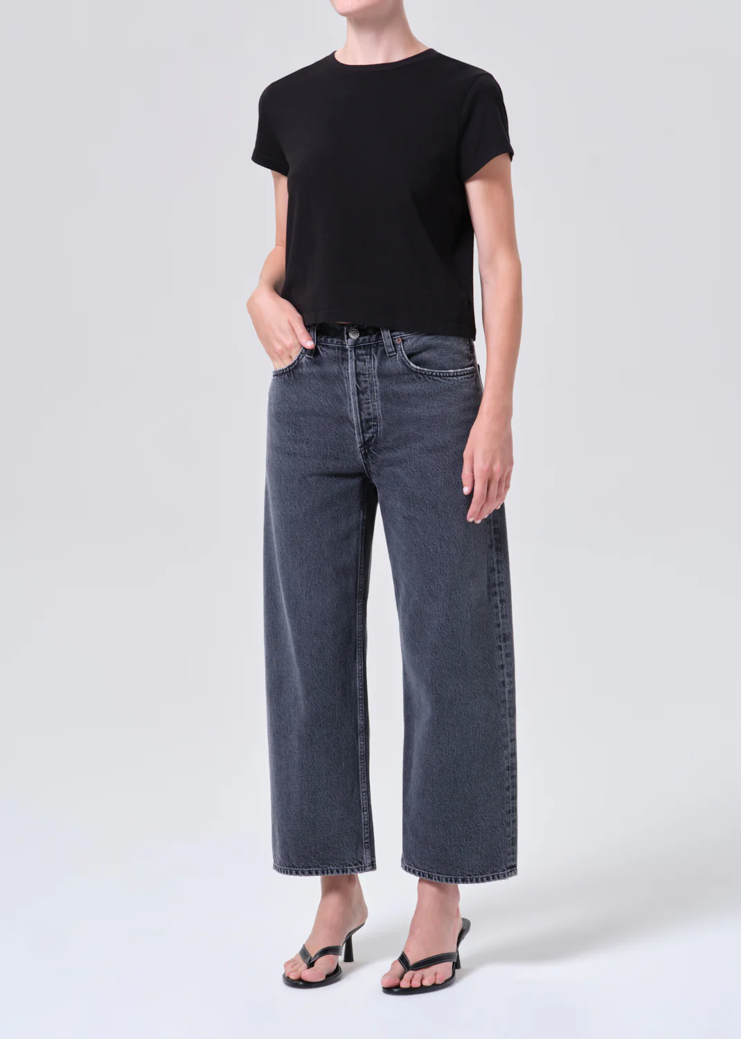 Adine Shrunken Tee in Black - Image 4