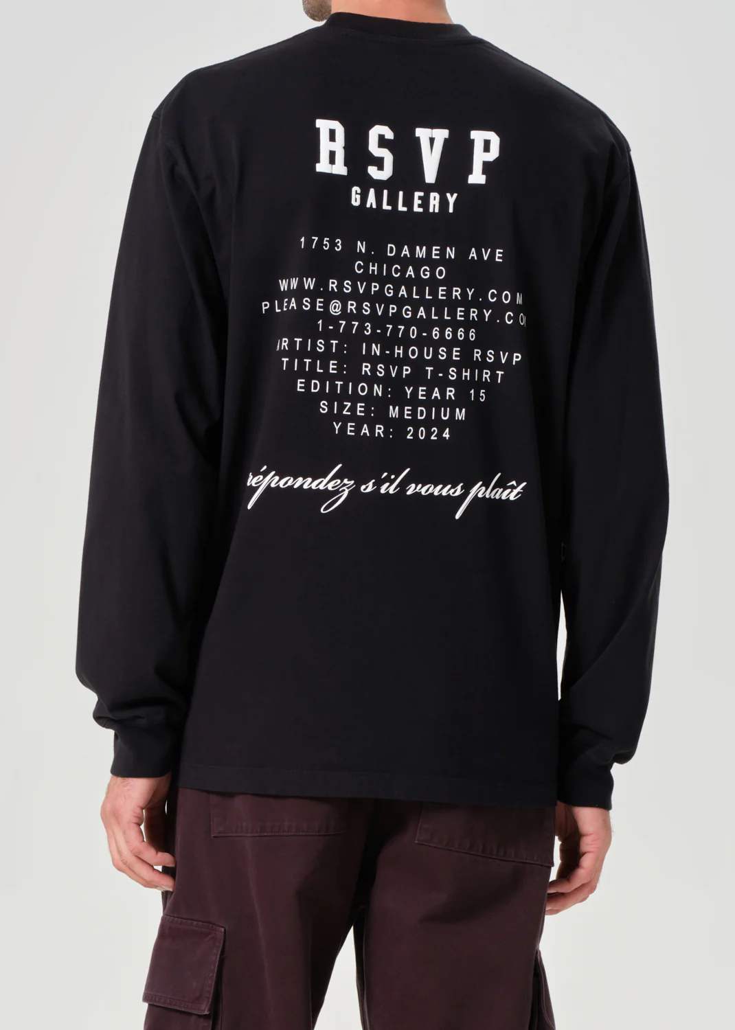 AGOLDE / RSVP Gallery L/S Tee in Black / White - Image 4