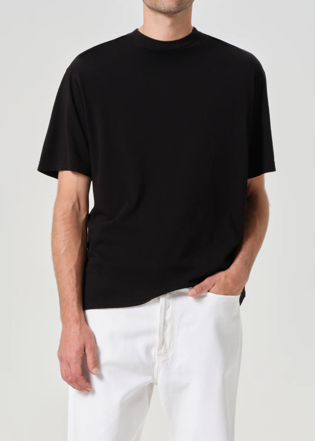 Asha Mock Neck Tee in Black - Image 4