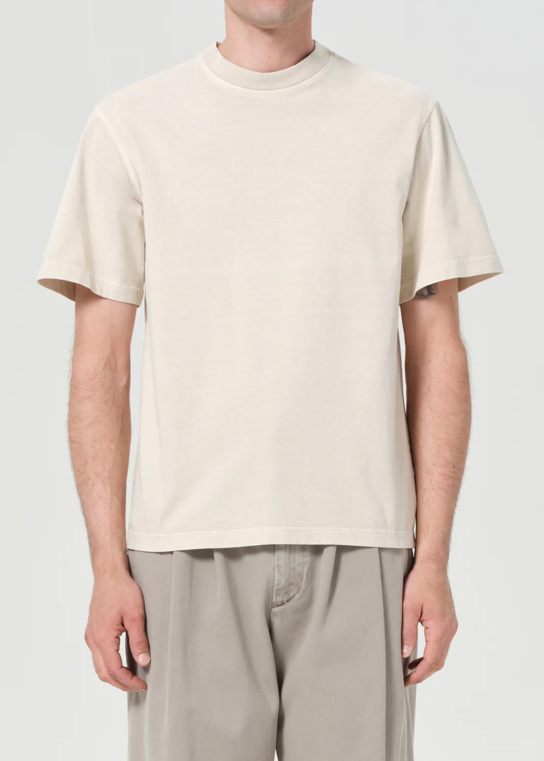 Asha Mock Neck Tee in Brown Rice - Image 3