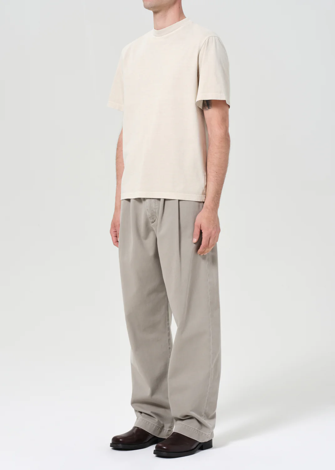 Asha Mock Neck Tee in Brown Rice - Image 6
