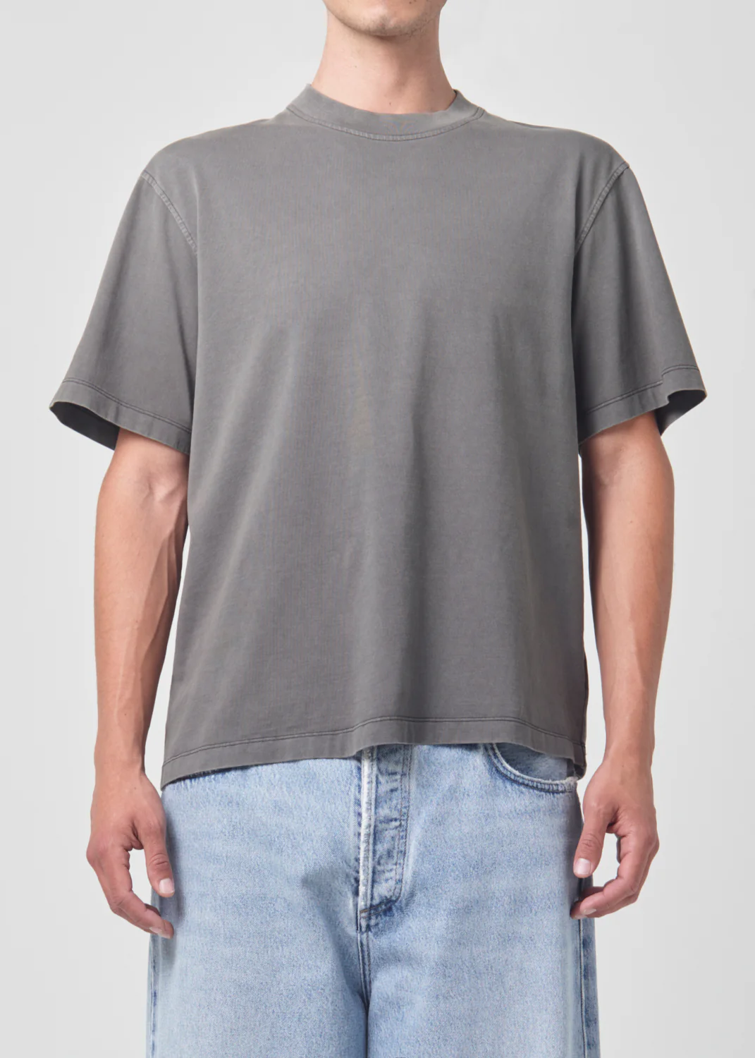 Asha Mock Neck Tee in Flint - Image 3