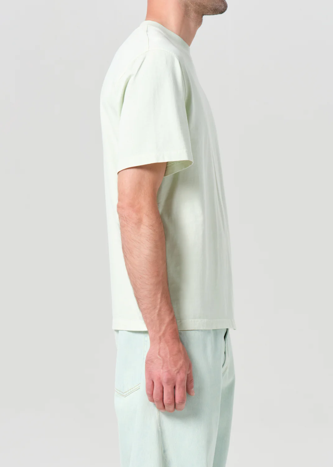 Asha Mock Neck Tee in Mint Cream - Image 5