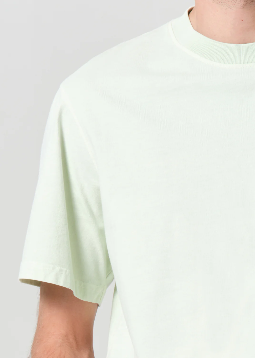 Asha Mock Neck Tee in Mint Cream - Image 6
