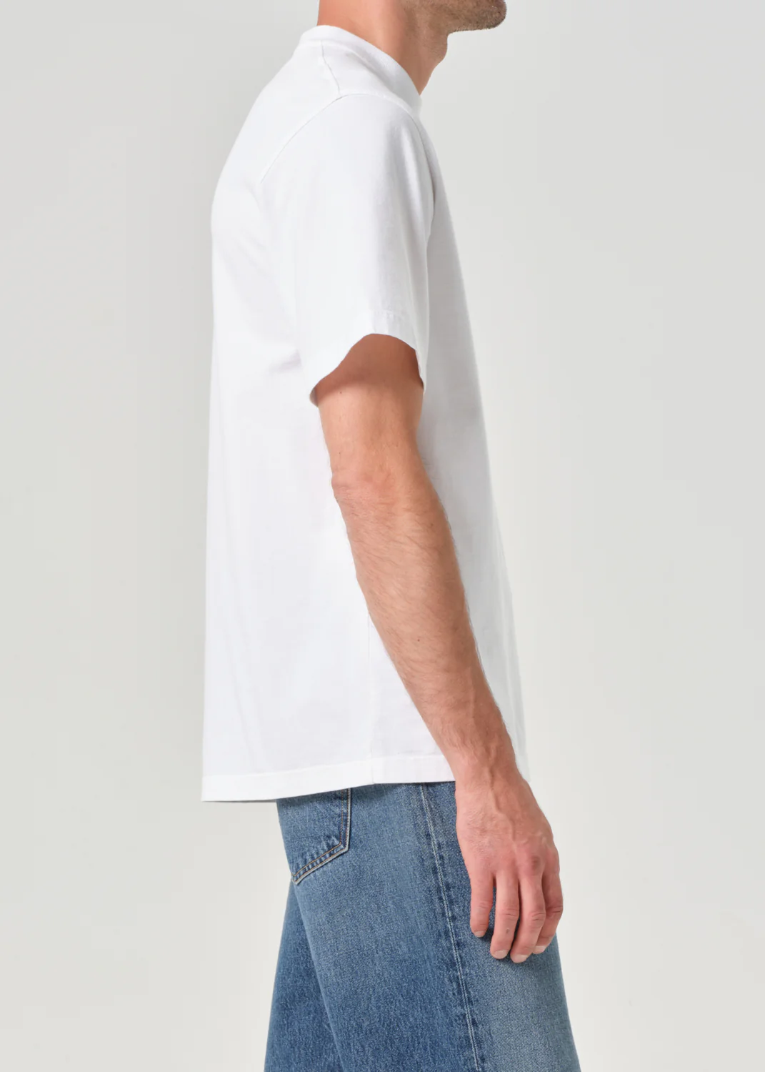 Asha Mock Neck Tee in White - Image 6