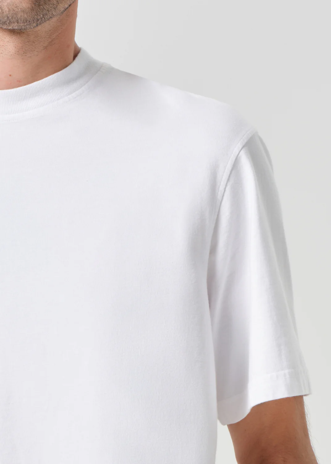 Asha Mock Neck Tee in White - Image 7