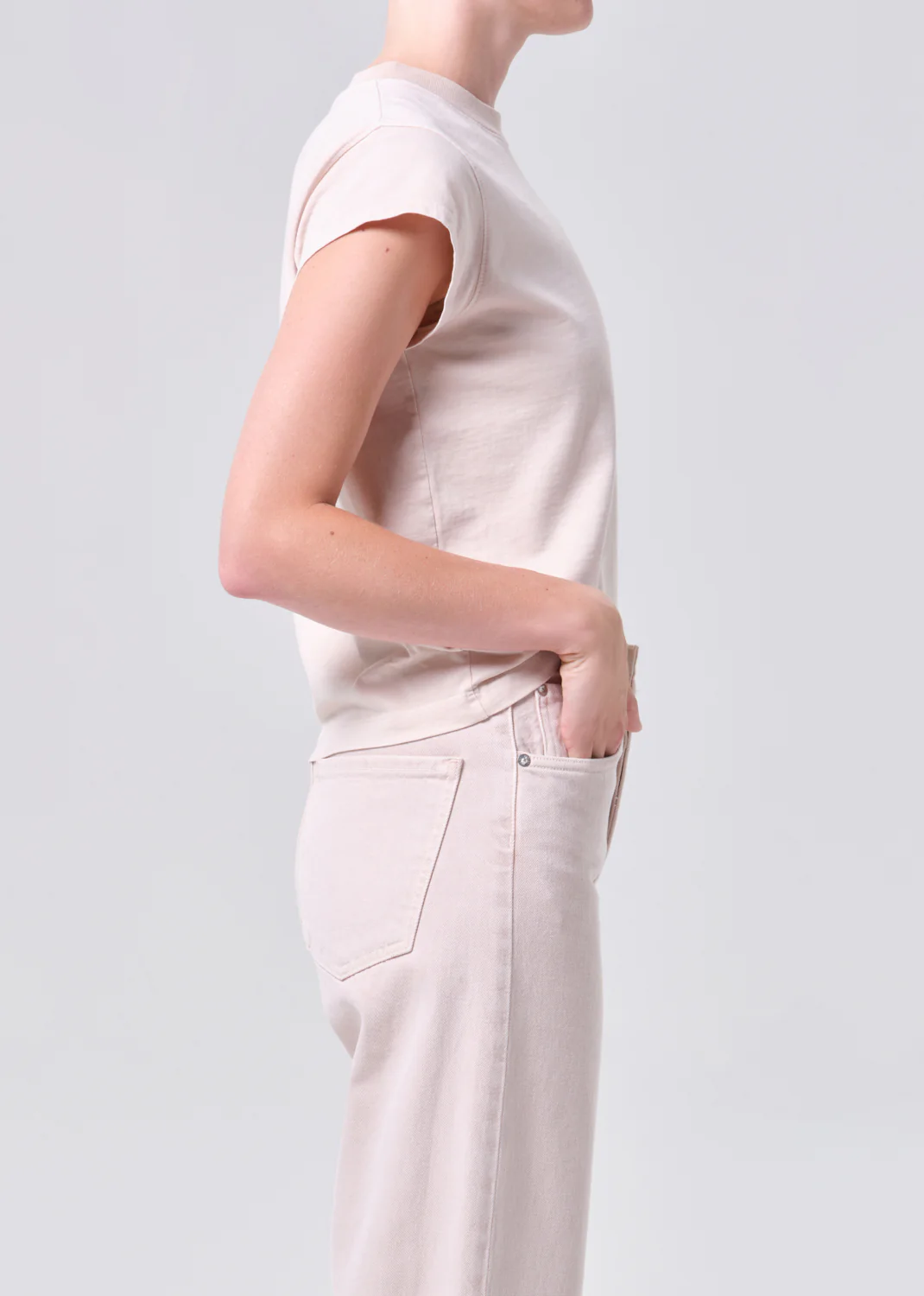 Bryce Cap Sleeve Tee in Foundation - Image 3