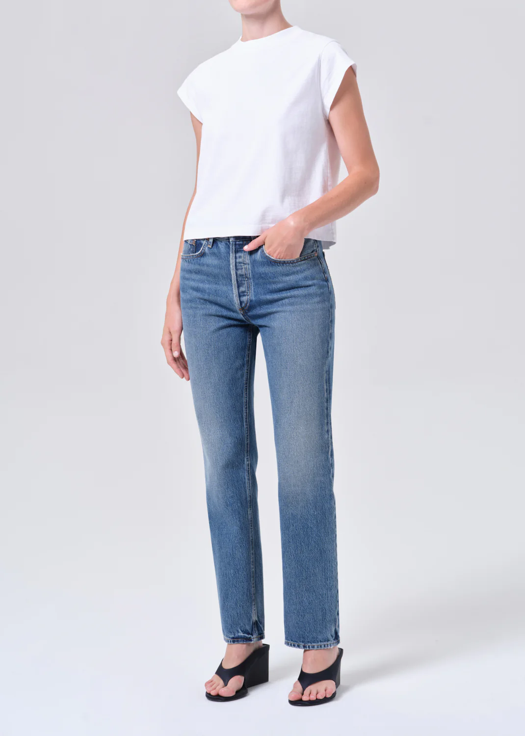 Bryce Cap Sleeve Tee in White - Image 4