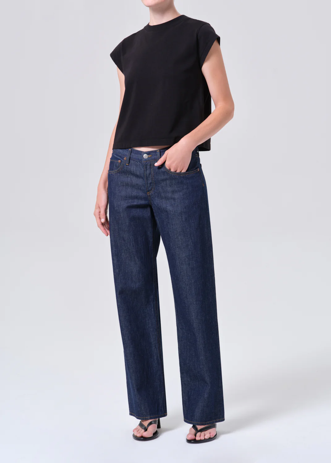Bryce Cap Sleeve Tee in Black - Image 4