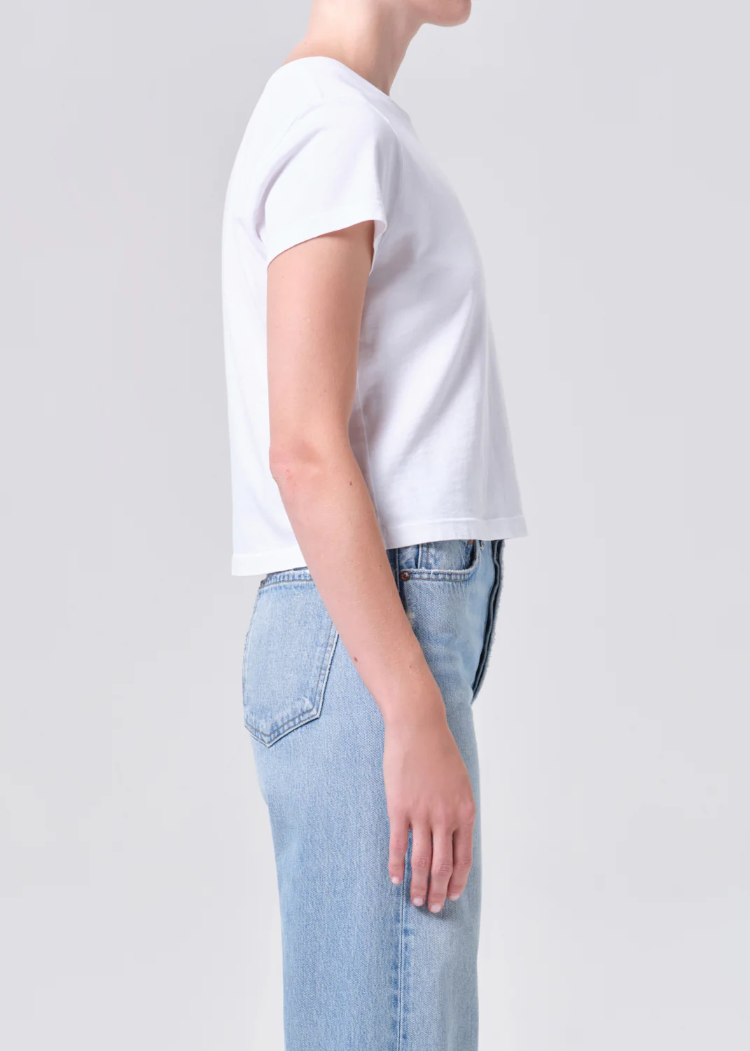 Adine Shrunken Tee in White - Image 3