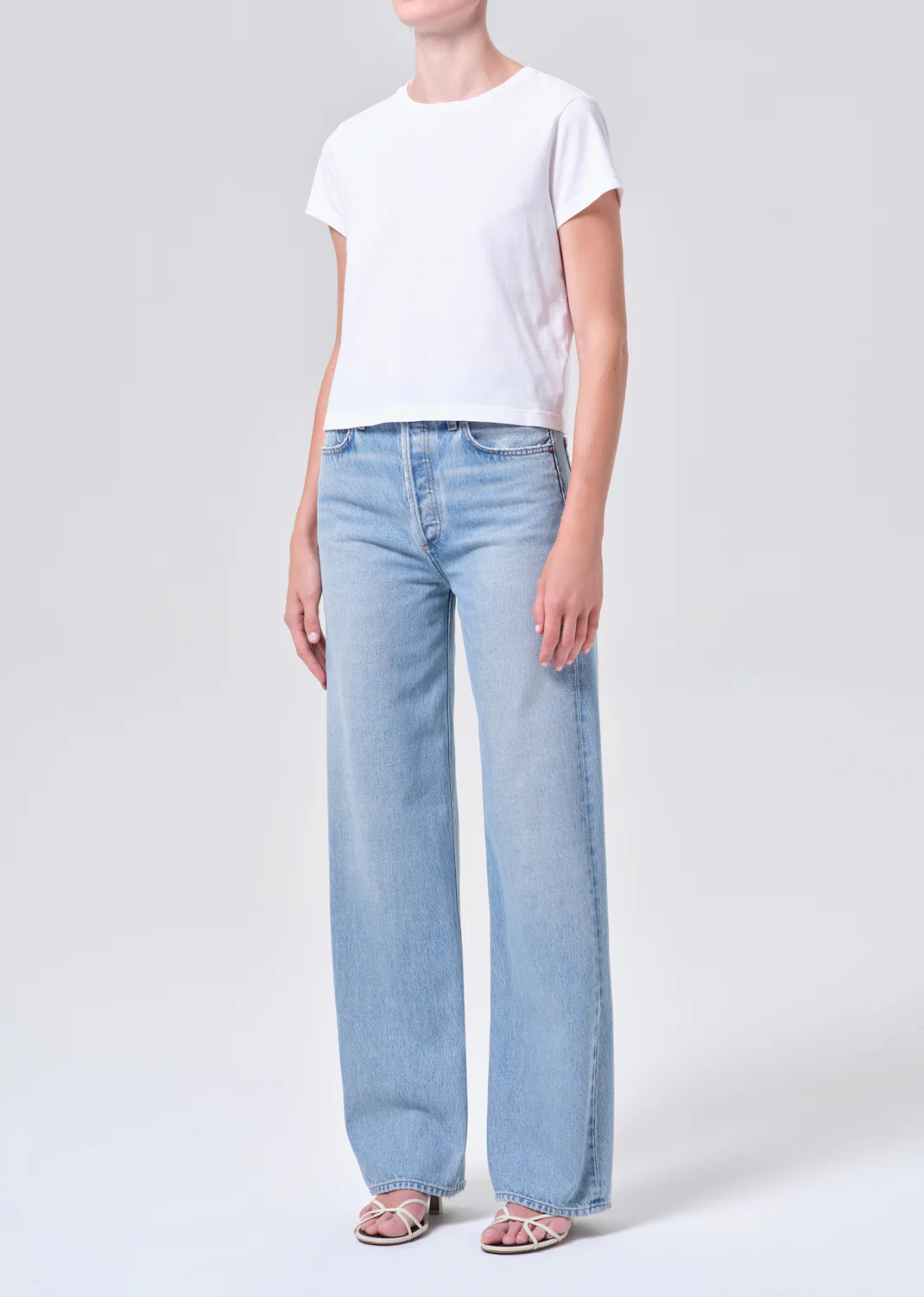 Adine Shrunken Tee in White - Image 4