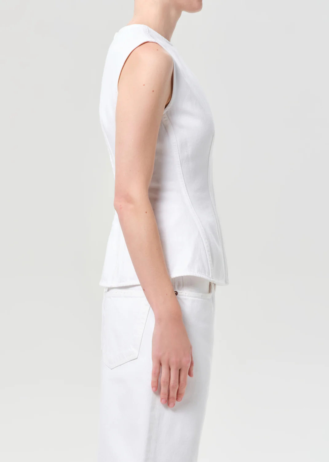 Corbin Denim Shell Shirt in Marshmallow - Image 3