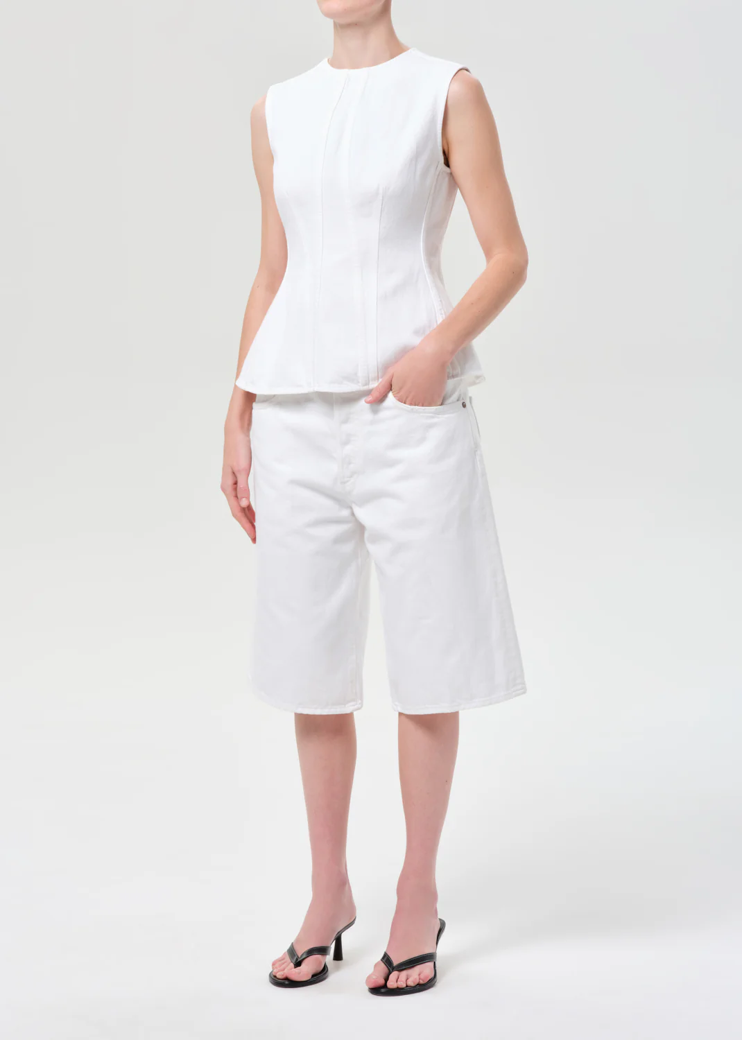 Corbin Denim Shell Shirt in Marshmallow - Image 5