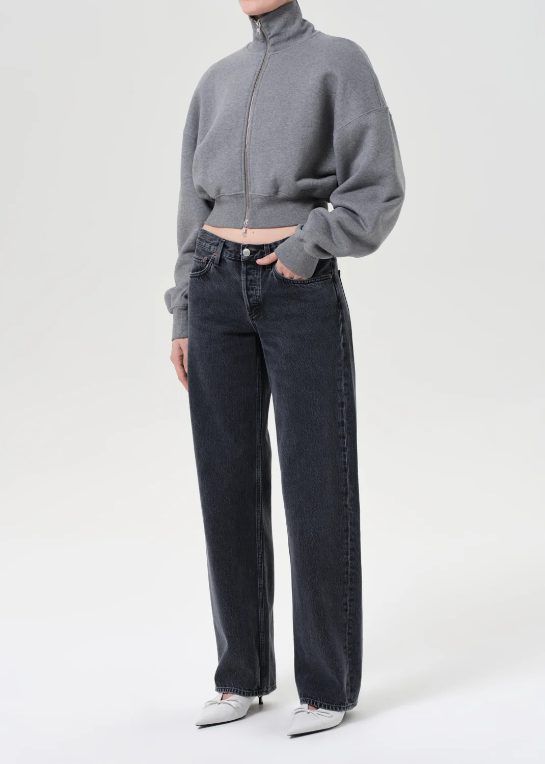 Darby Zip Up in Grey Heather - Image 4