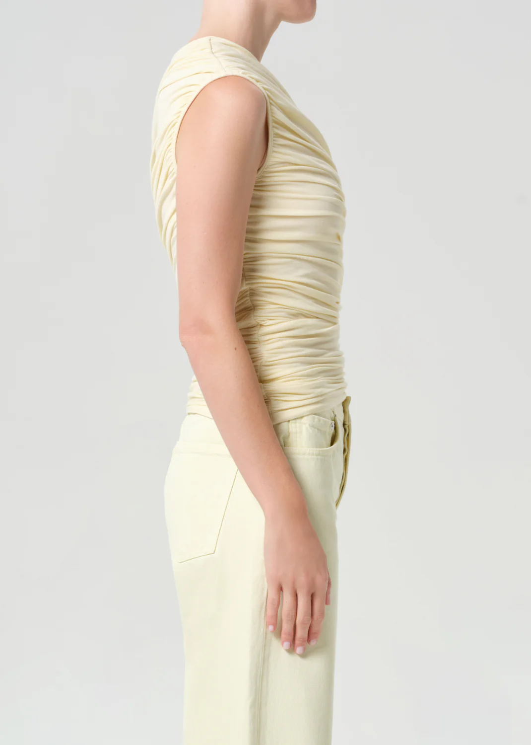 Ester Twist Tank in Lemon Drop - Image 3