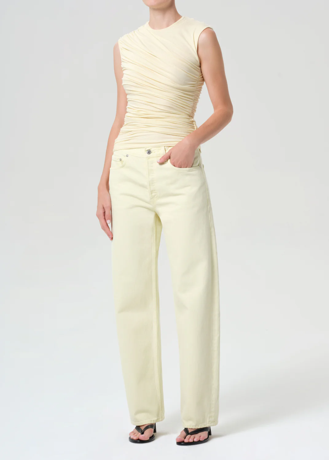 Ester Twist Tank in Lemon Drop - Image 4
