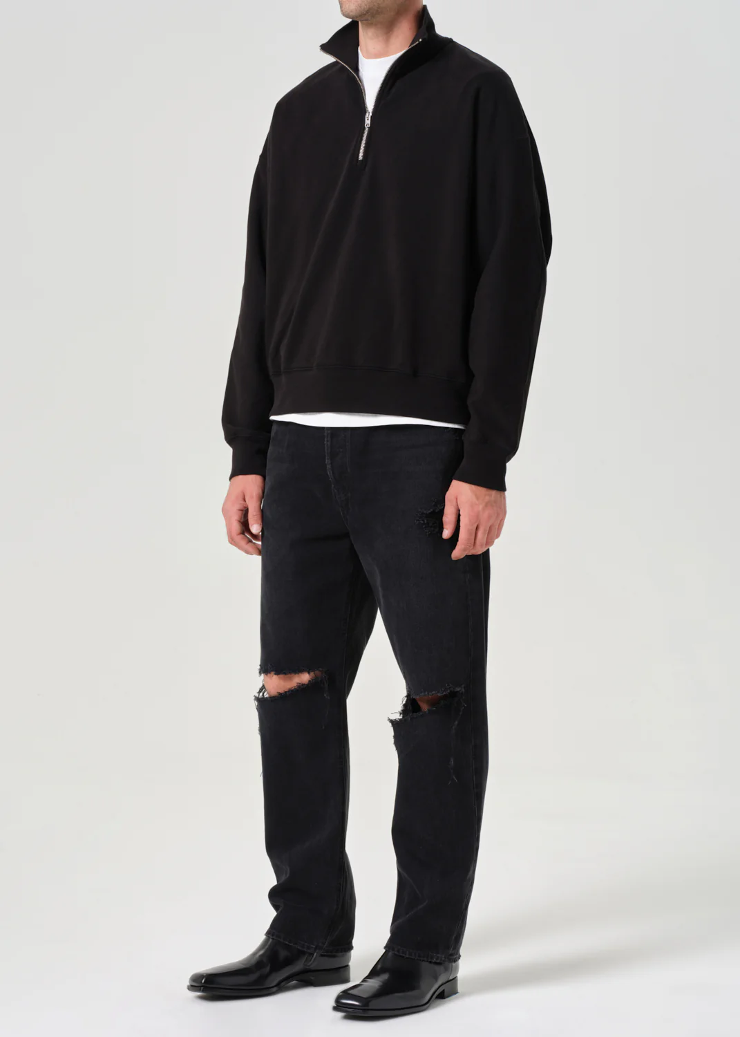 Idris Quarter Zip in Black - Image 4