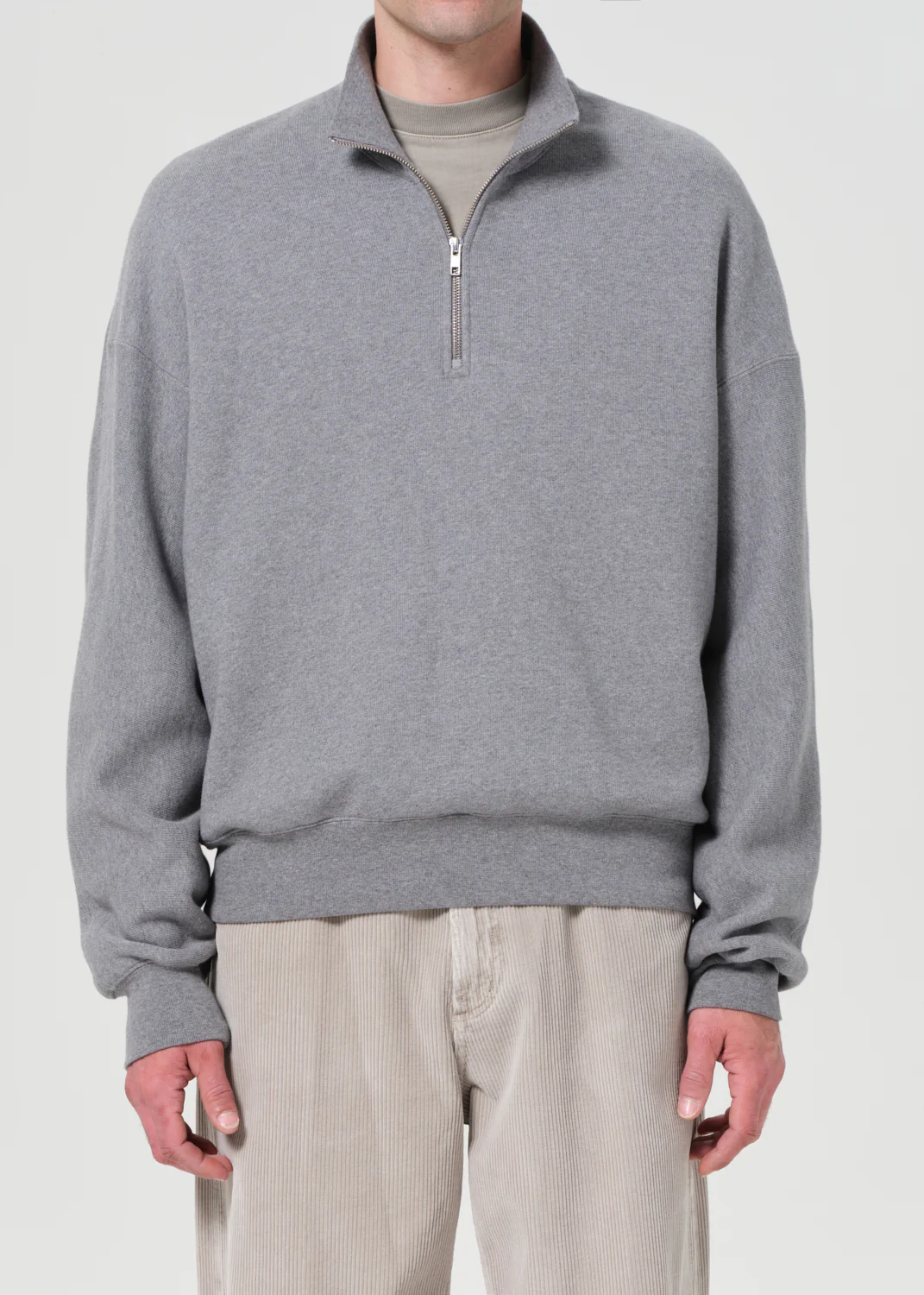 Idris Quarter Zip in Grey Heather - Image 3