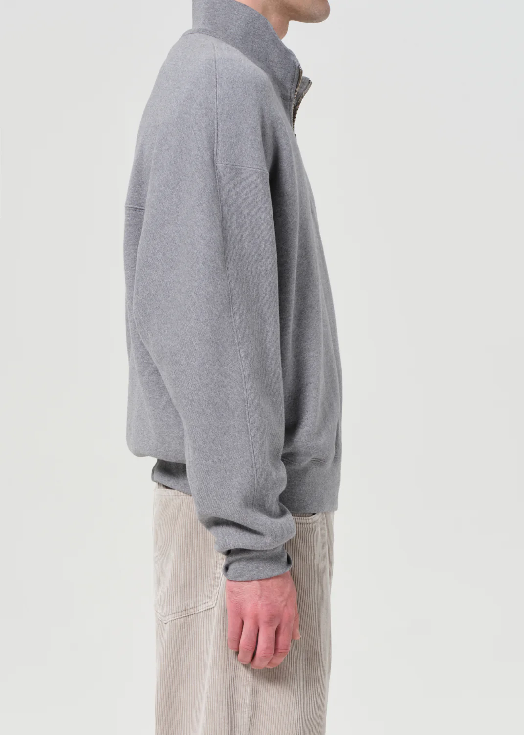 Idris Quarter Zip in Grey Heather - Image 5