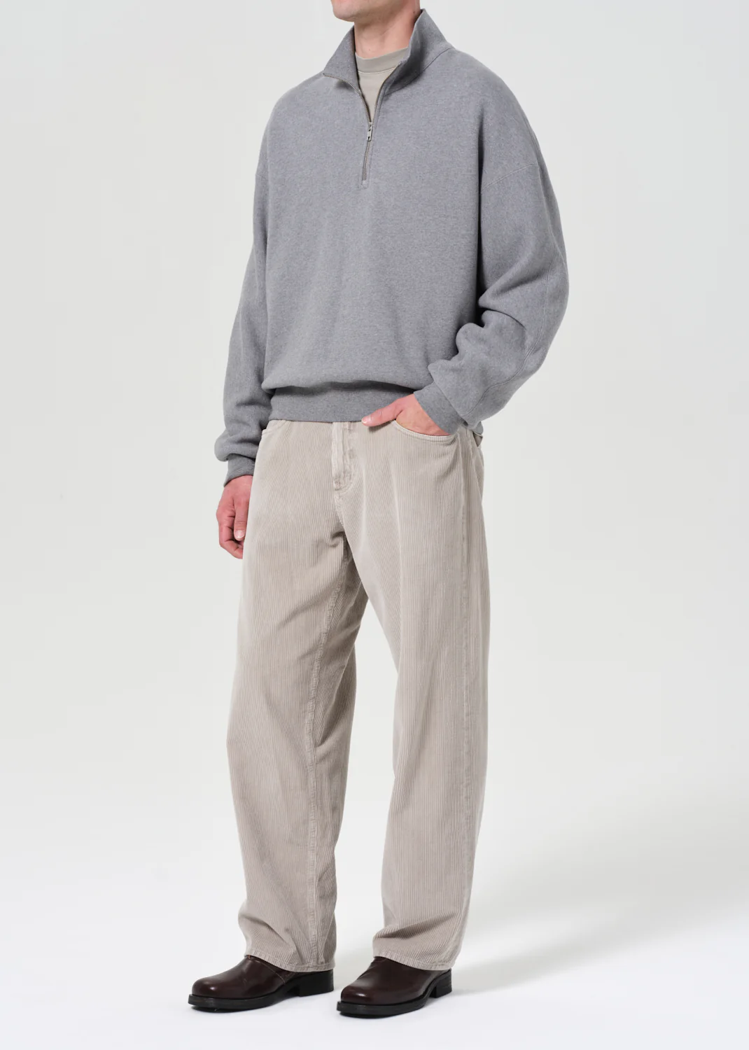 Idris Quarter Zip in Grey Heather - Image 6