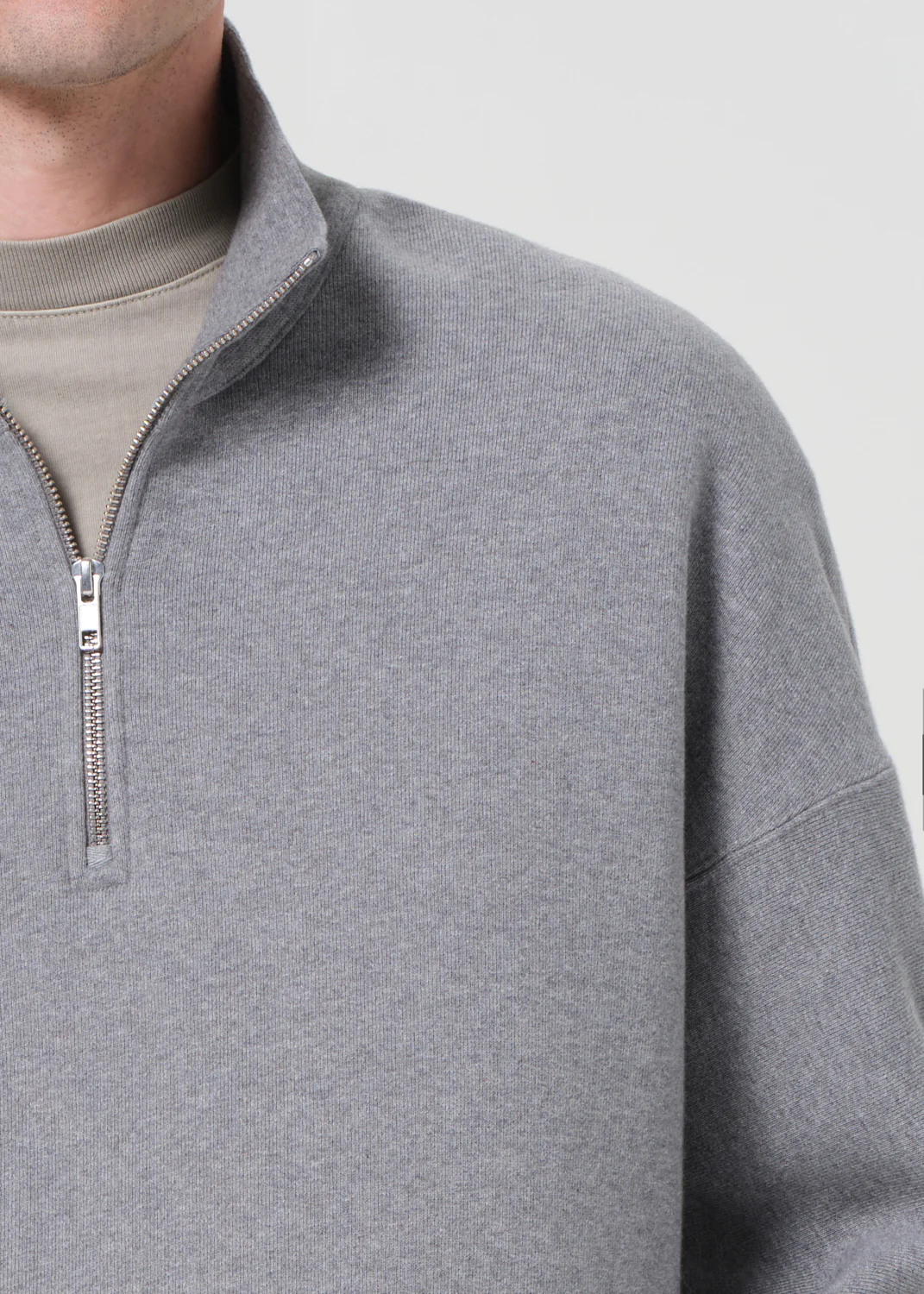 Idris Quarter Zip in Grey Heather - Image 7