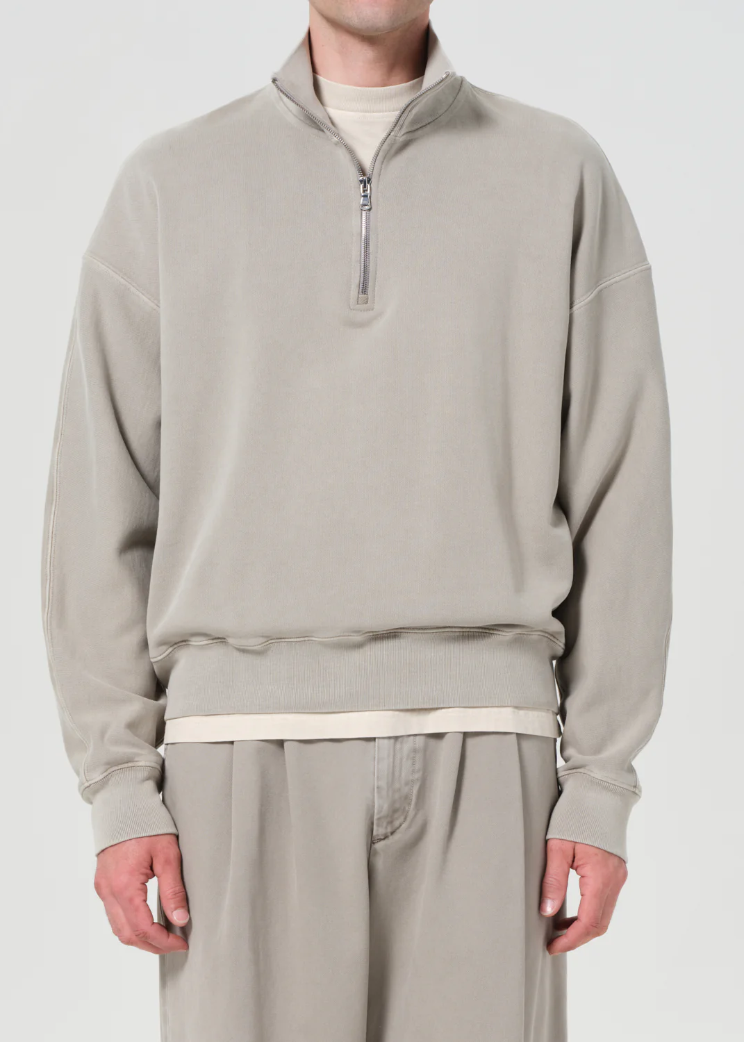 Idris Quarter Zip in Wicker - Image 3