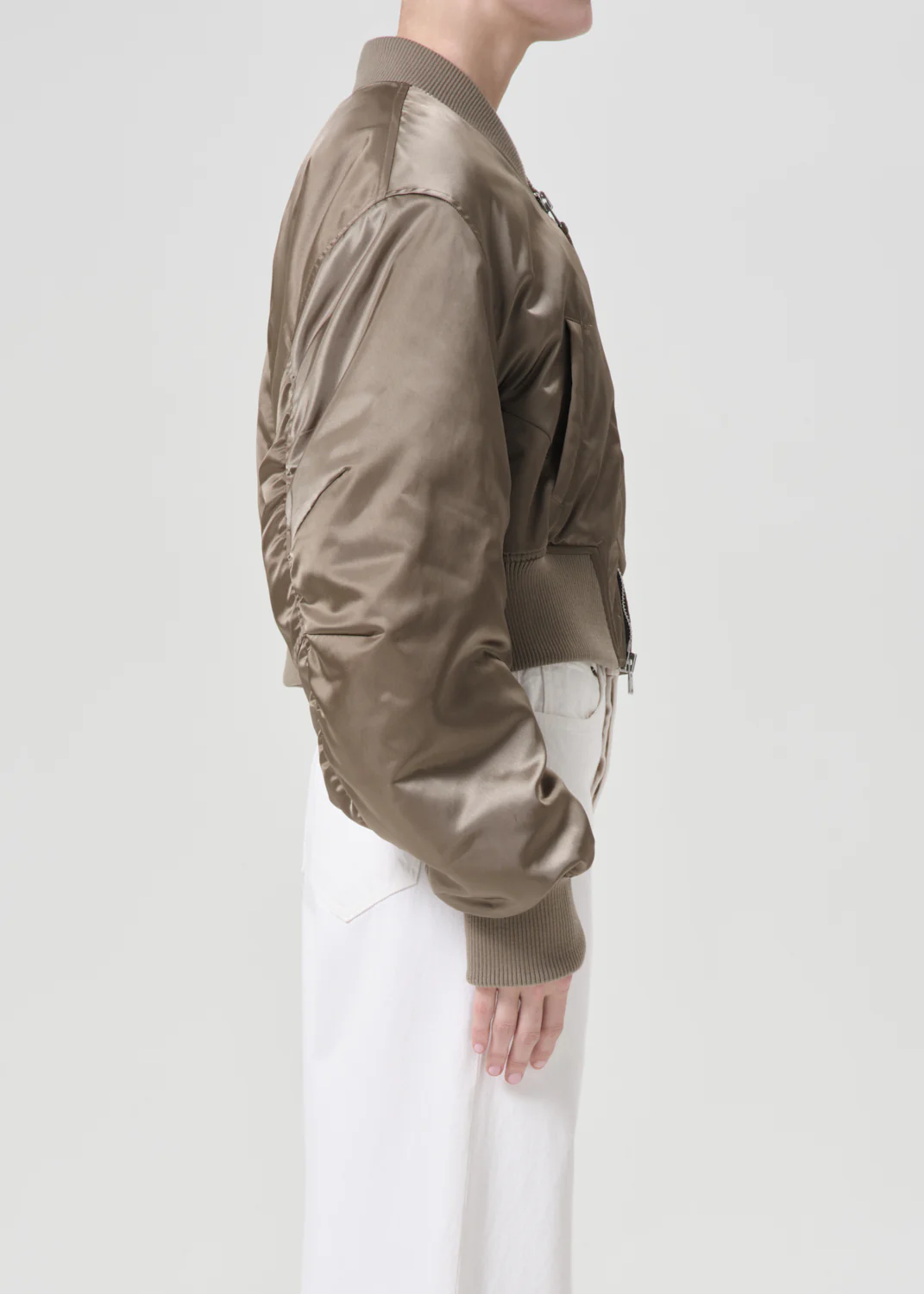 Shoreditch Ski Club x AGOLDE Jett Bomber Jacket in Sage - Image 4