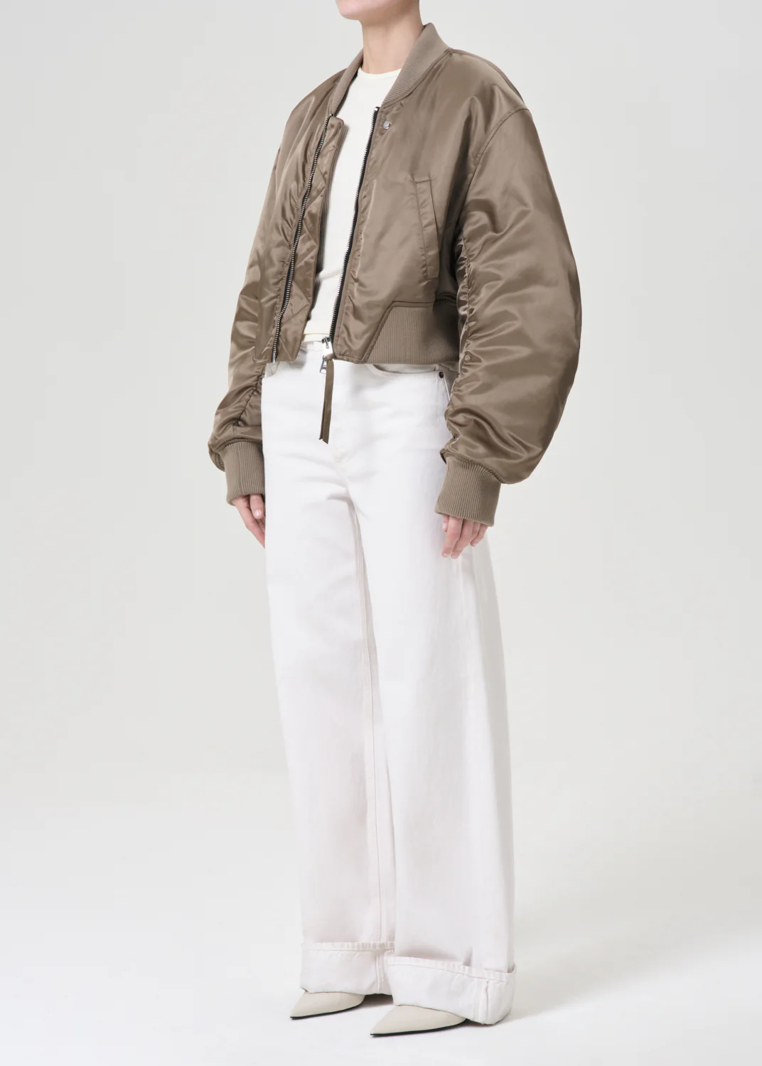 Shoreditch Ski Club x AGOLDE Jett Bomber Jacket in Sage - Image 5