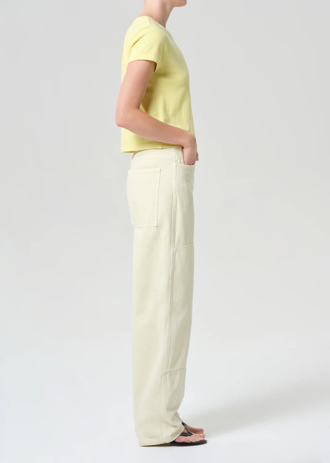 Laria Pieced Jean in Lemon Zest - Image 3