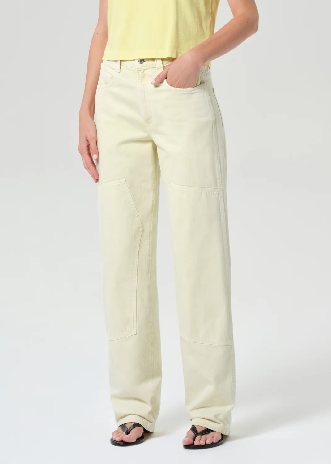 Laria Pieced Jean in Lemon Zest - Image 5