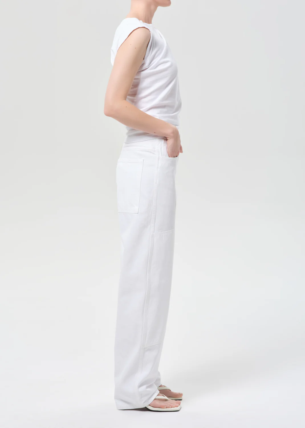 Laria Pieced Jean in Marshmallow - Image 3