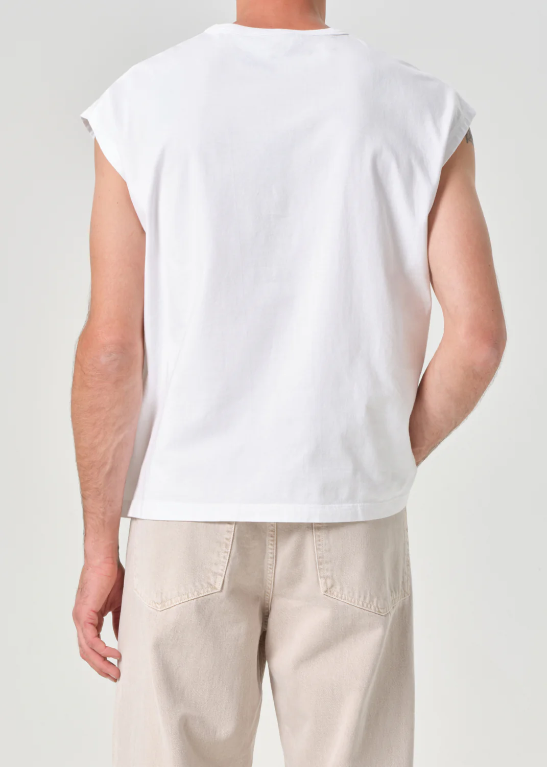 Leonard Sleeveless Tee in White - Image 3