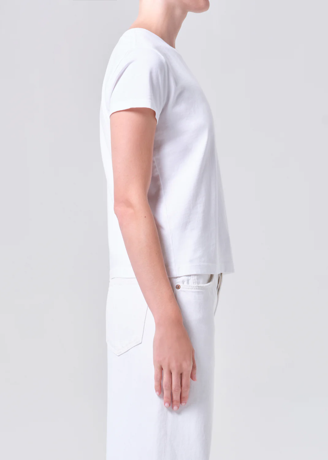 Long Line Adine Tee in White - Image 3