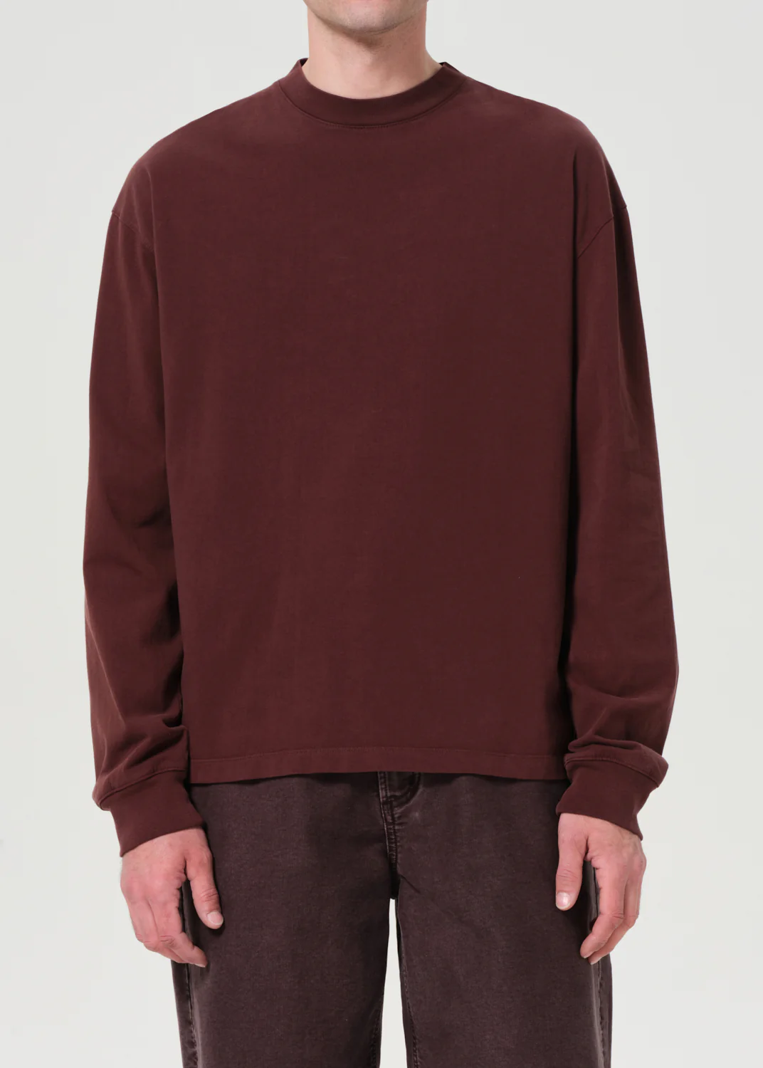 Asha Long Sleeve Mock Neck Tee in Bitter Root - Image 3